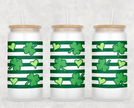 Striped Shamrocks Glass Can Tumbler