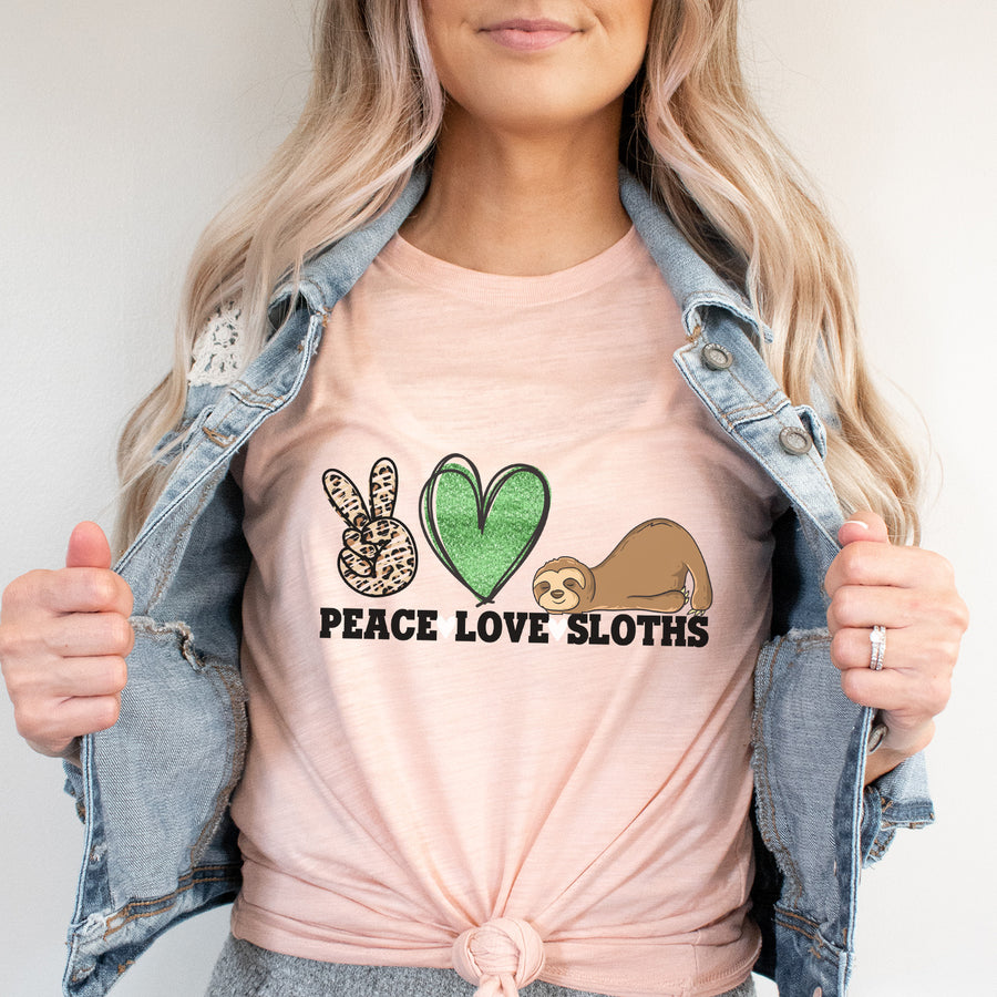 Peace Love Sloths Unisex T-shirt
