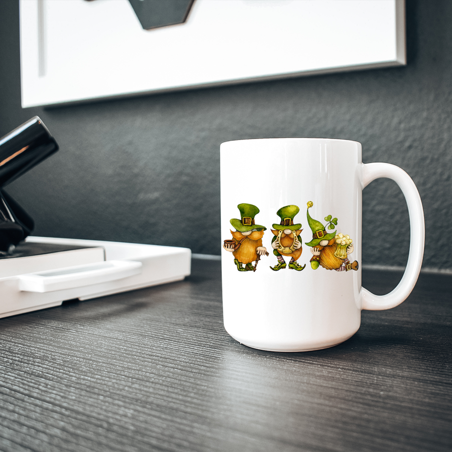 St. Patricks Day Drinking Gnomes 15oz Mug