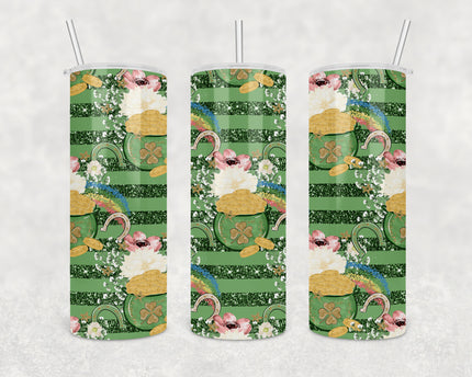 St Patrick Green Stripes 20oz Skinny Tumbler