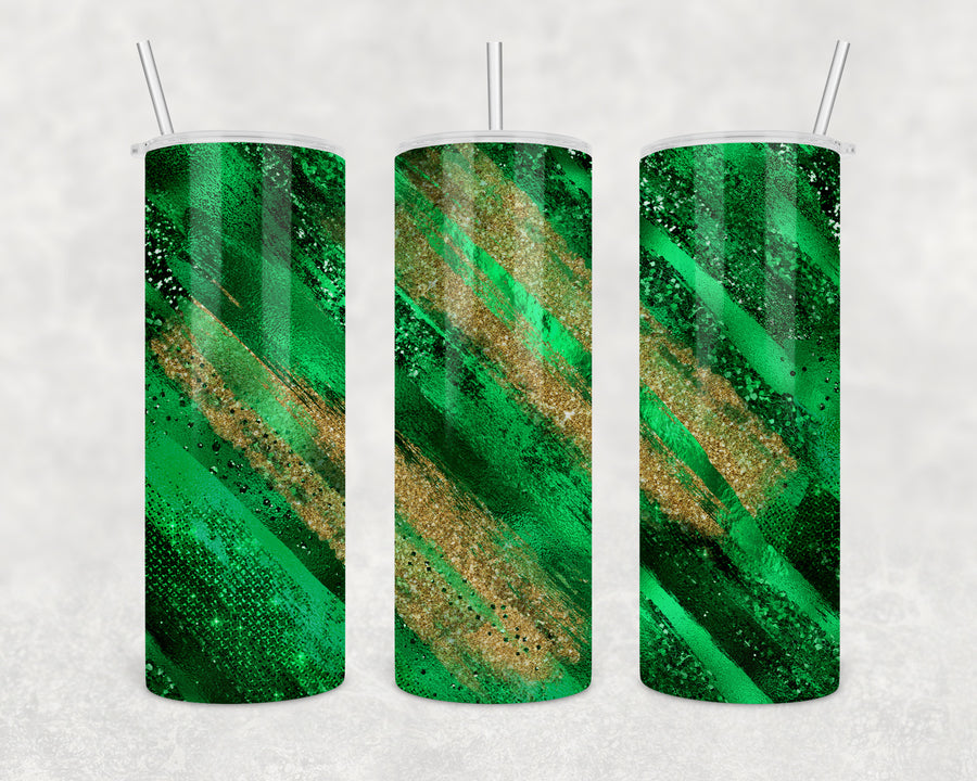 St Patricks Day Brushstrokes 20oz Skinny Tumbler