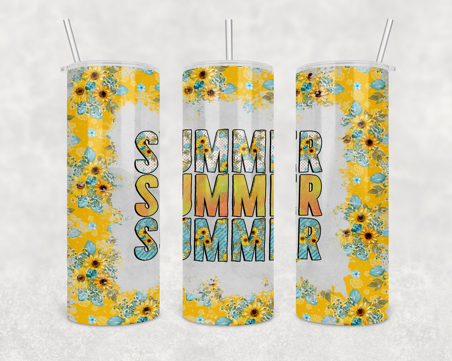 Summer Sunflower Skinny Tumbler