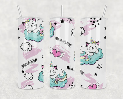 Unicorn Kitty Skinny Tumbler