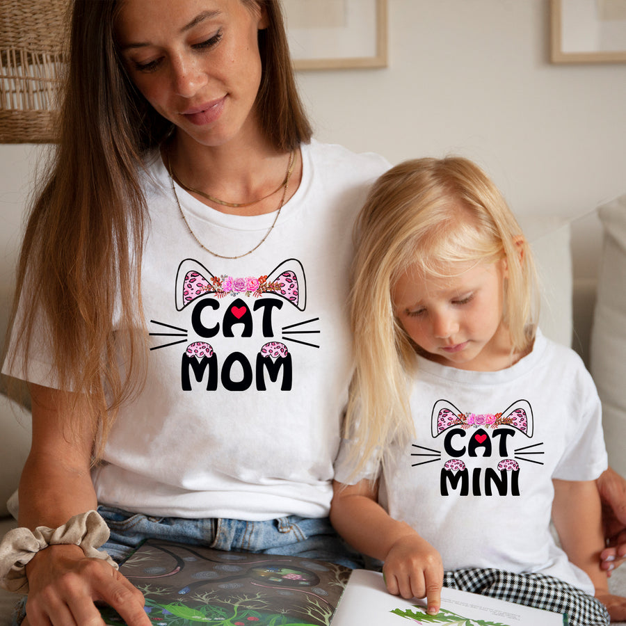 Cat Mom and Mini T-shirt
