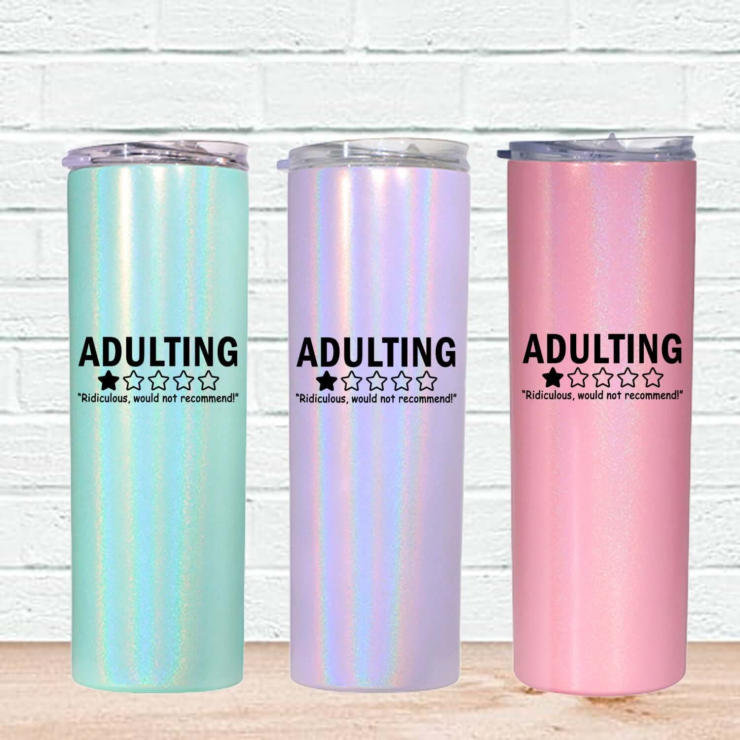 Adulting One Star Skinny Tumbler