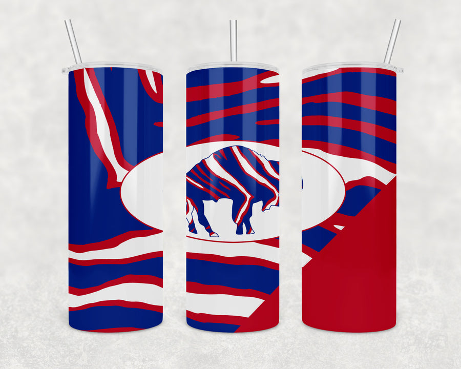 All The Buffalo Zubaz 20oz Skinny Tumbler