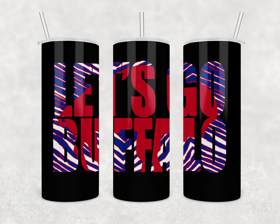 Let's Go Buffalo Zubaz 20oz Skinny Tumbler
