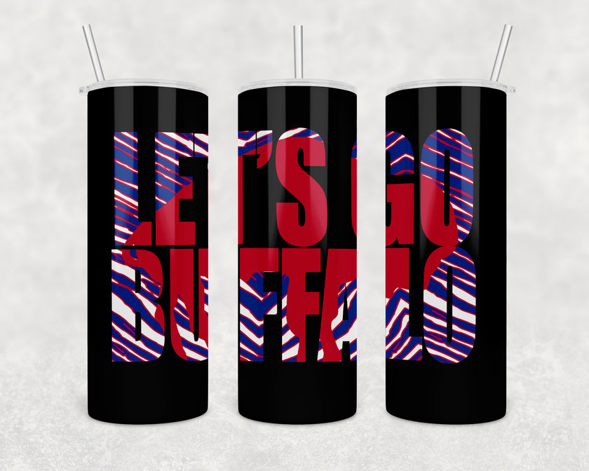 Let's Go Buffalo Zubaz 20oz Skinny Tumbler