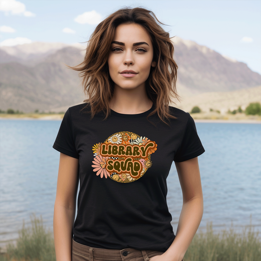 Copy of Retro Flowers Library Squad Unisex T-shirt