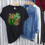 Shamrock Leopard and Plaid Love Unisex T-shirt