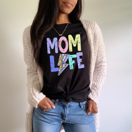 Distressed Mom Life Bolt T-shirt