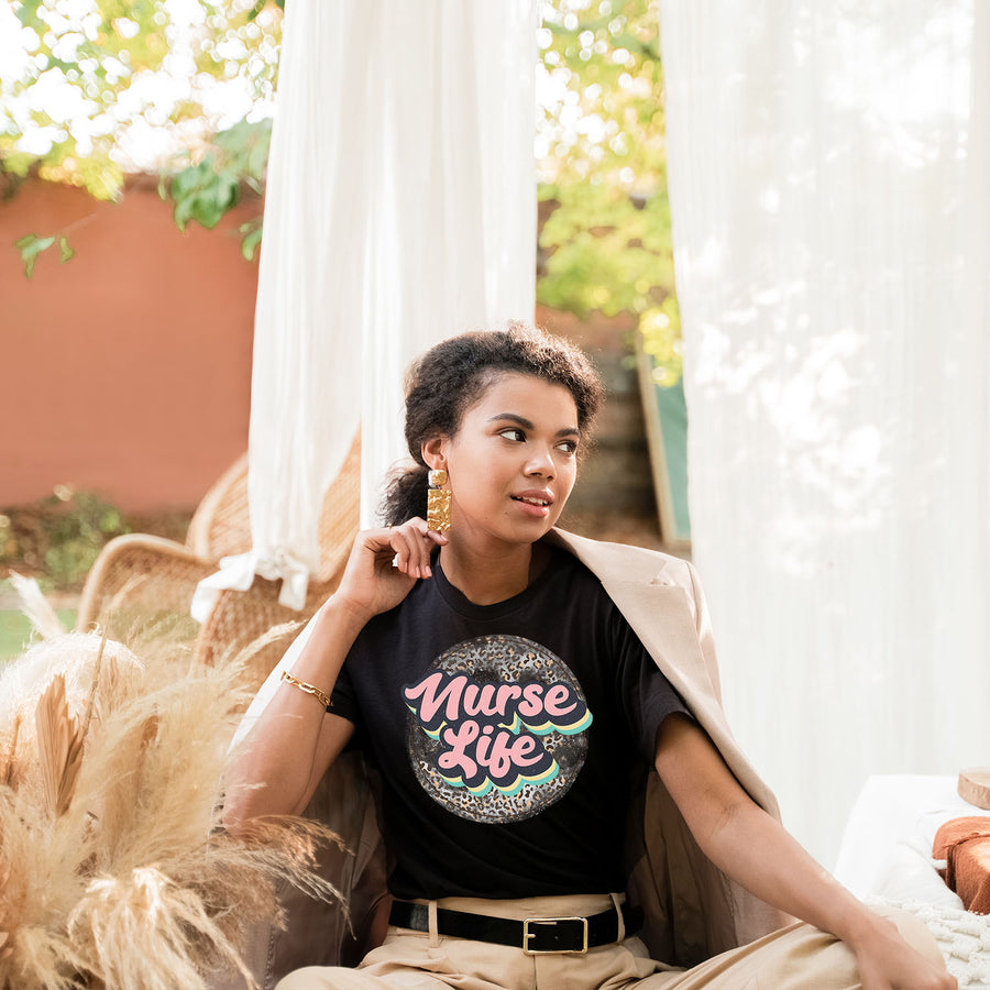 Leopard Circle Nurse Life Unisex T-shirt