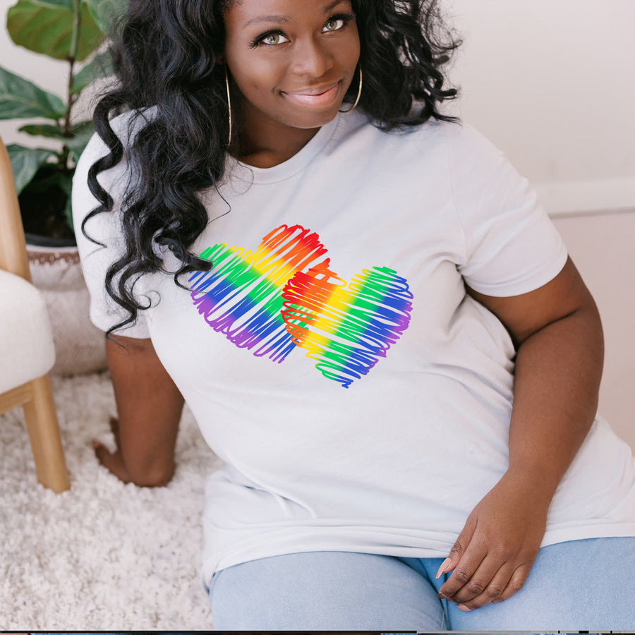 Rainbow Hearts Unisex T-shirt
