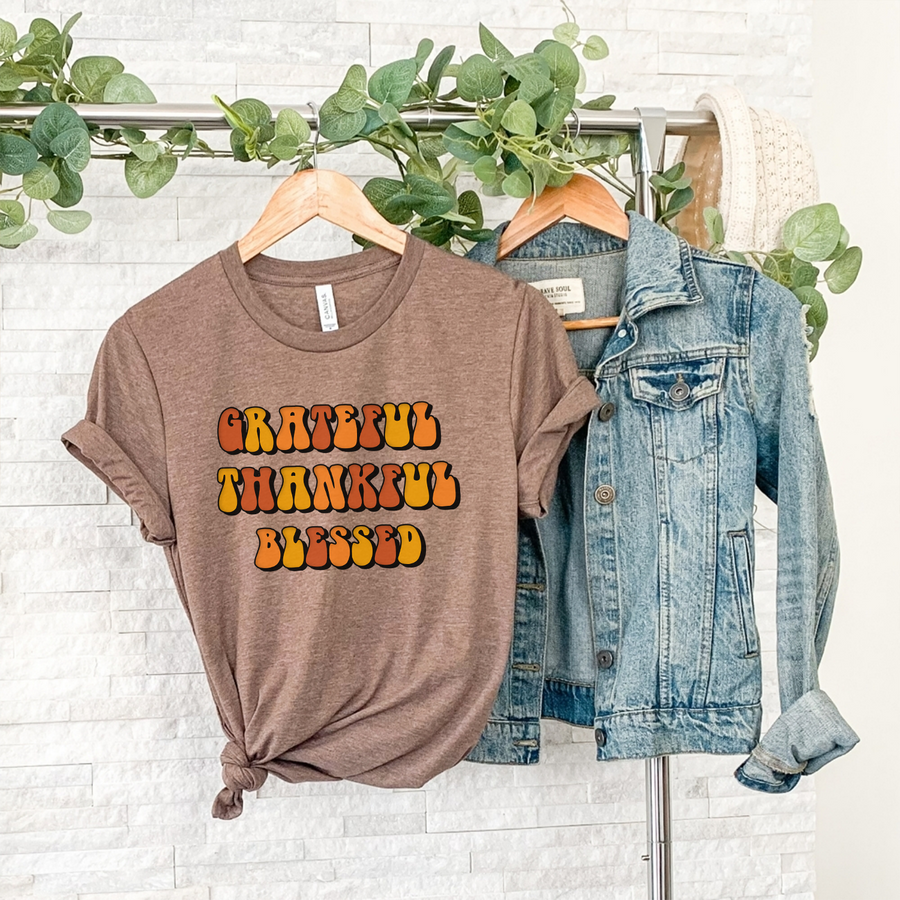 Retro Grateful Thankful Blessed Unisex T-shirt