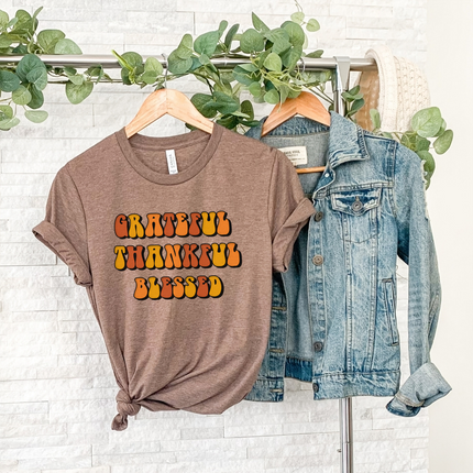 Retro Grateful Thankful Blessed Unisex T-shirt