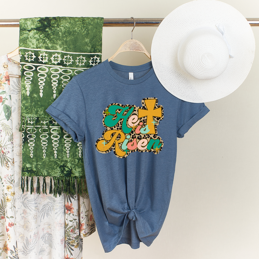 Retro Leopard He is Risen Unisex T-shirt