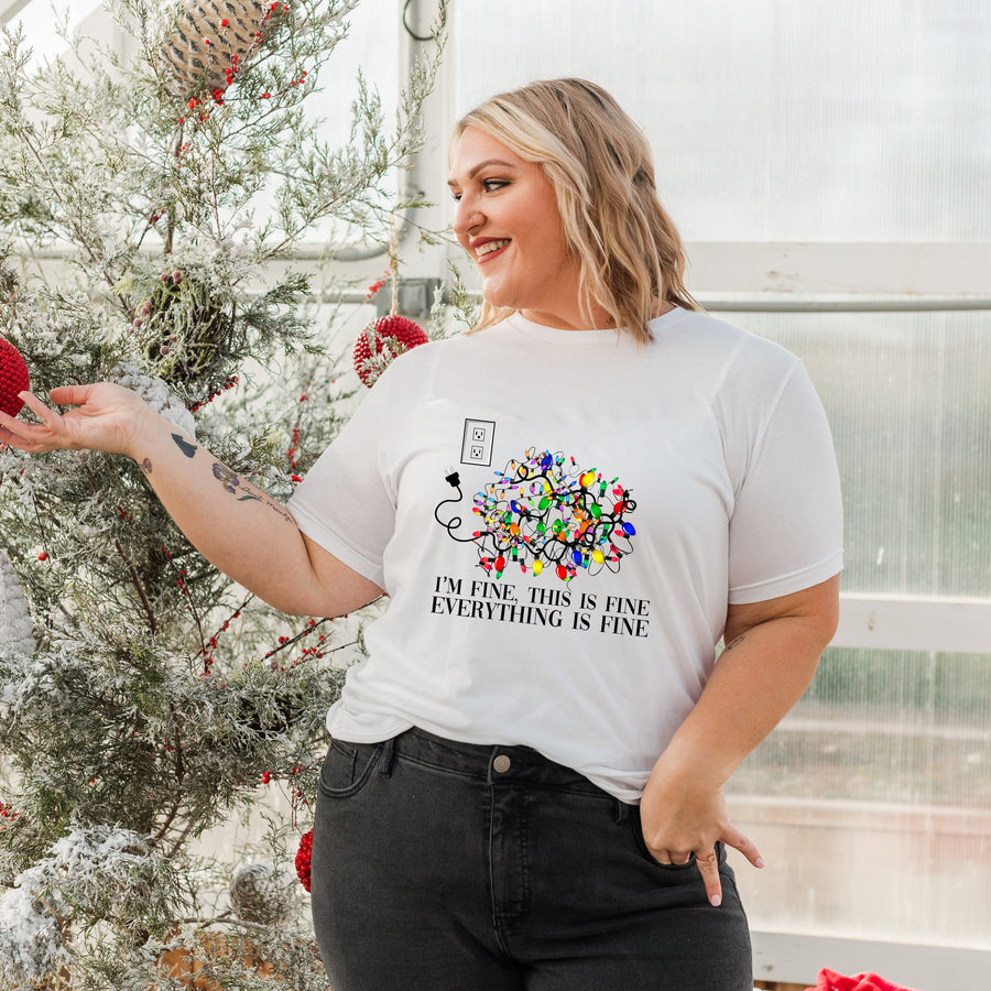 I'm Fine Christmas Lights Unisex T-shirt