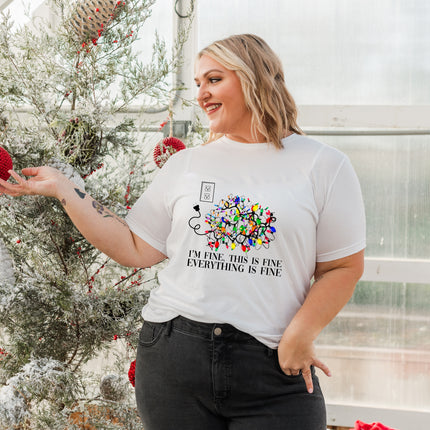 I'm Fine Christmas Lights Unisex T-shirt