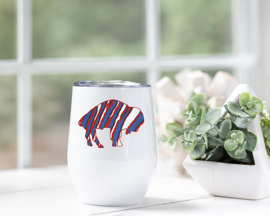 Buffalo Print Wine Tumbler