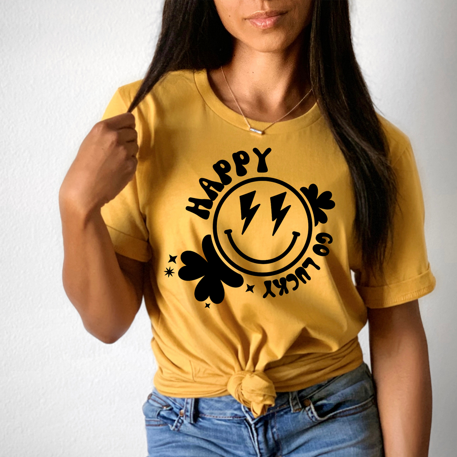 Happy Go Lucky Lightening Bolt Unisex T-shirt