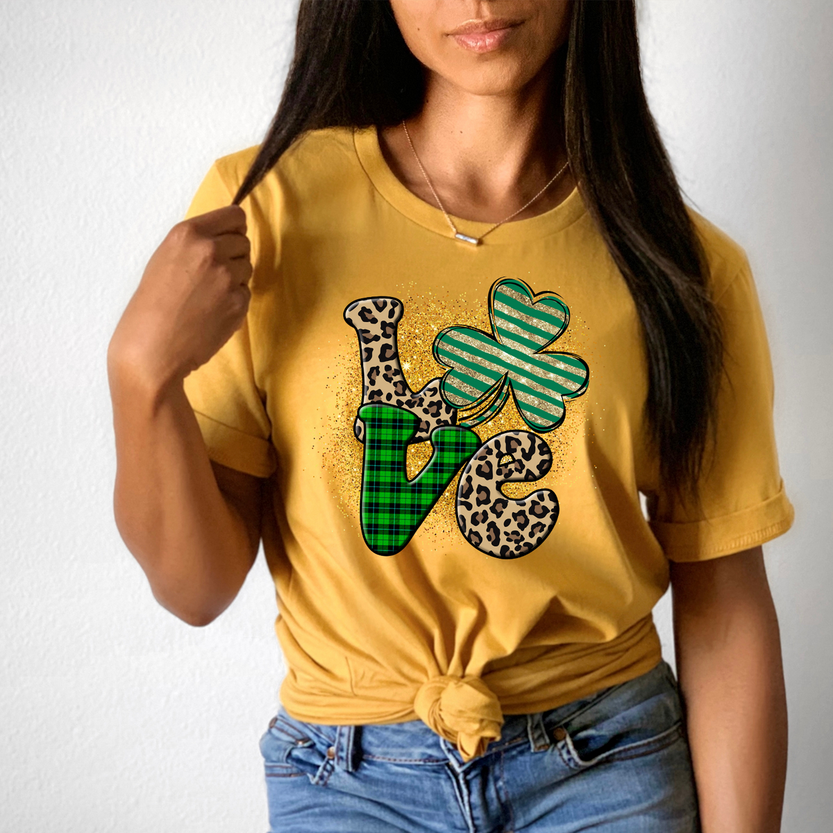 Shamrock Leopard and Plaid Love Unisex T-shirt