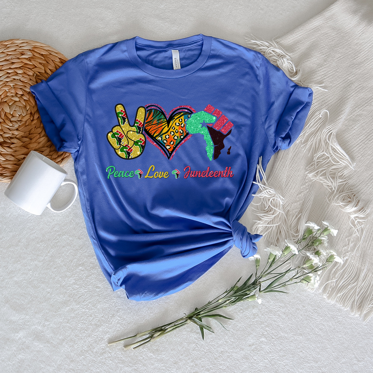 Peace Love Juneteenth Freedom Unisex T-shirt