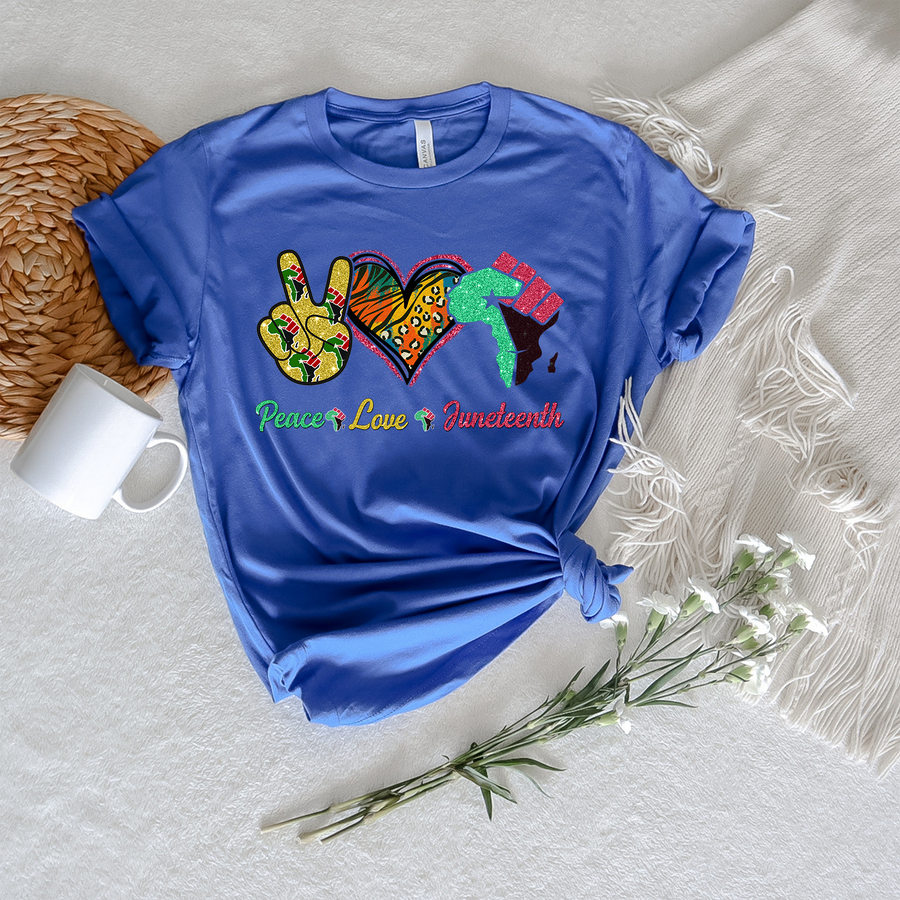 Peace Love Juneteenth Freedom Unisex T-shirt