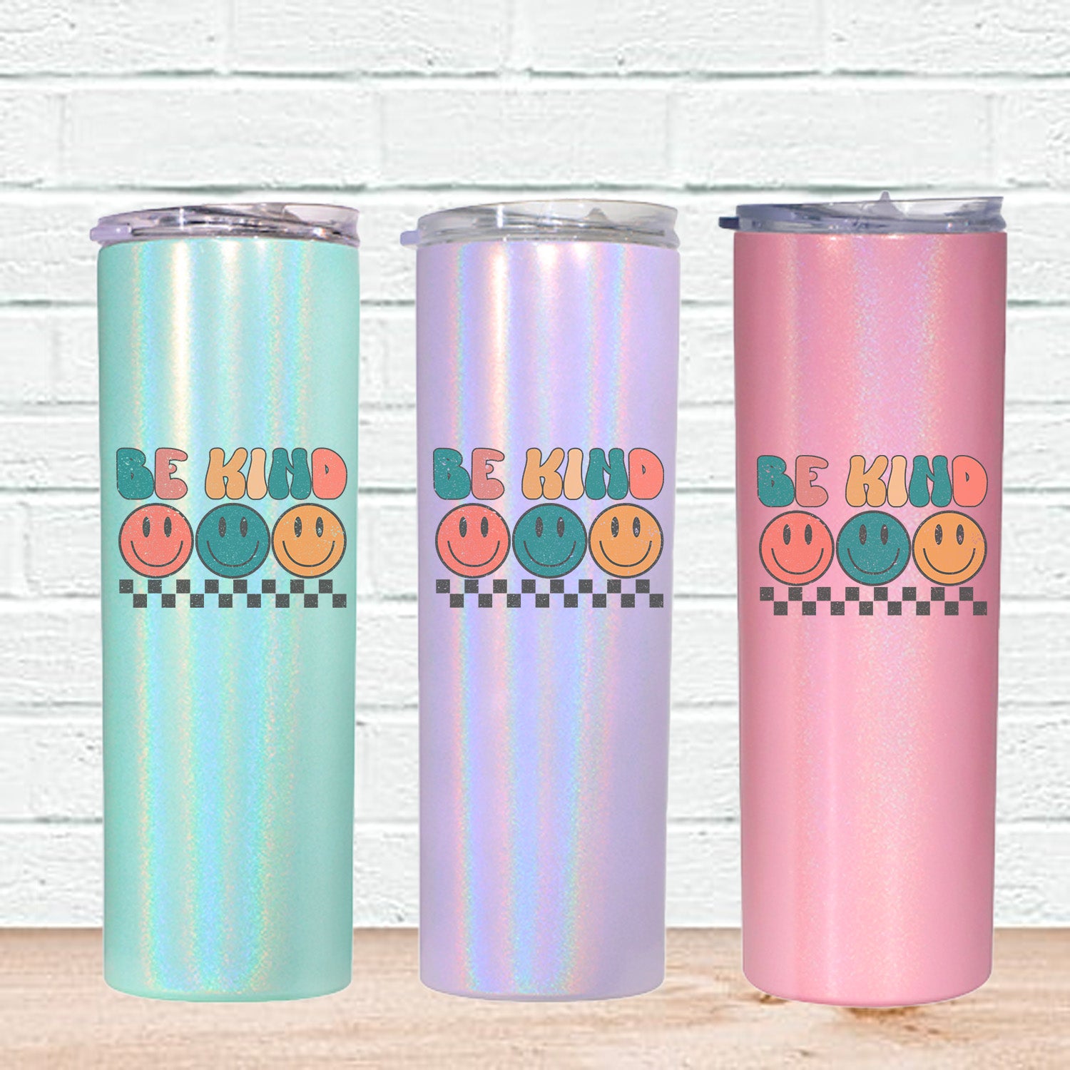 Be Kind Smiley Face Skinny Tumbler
