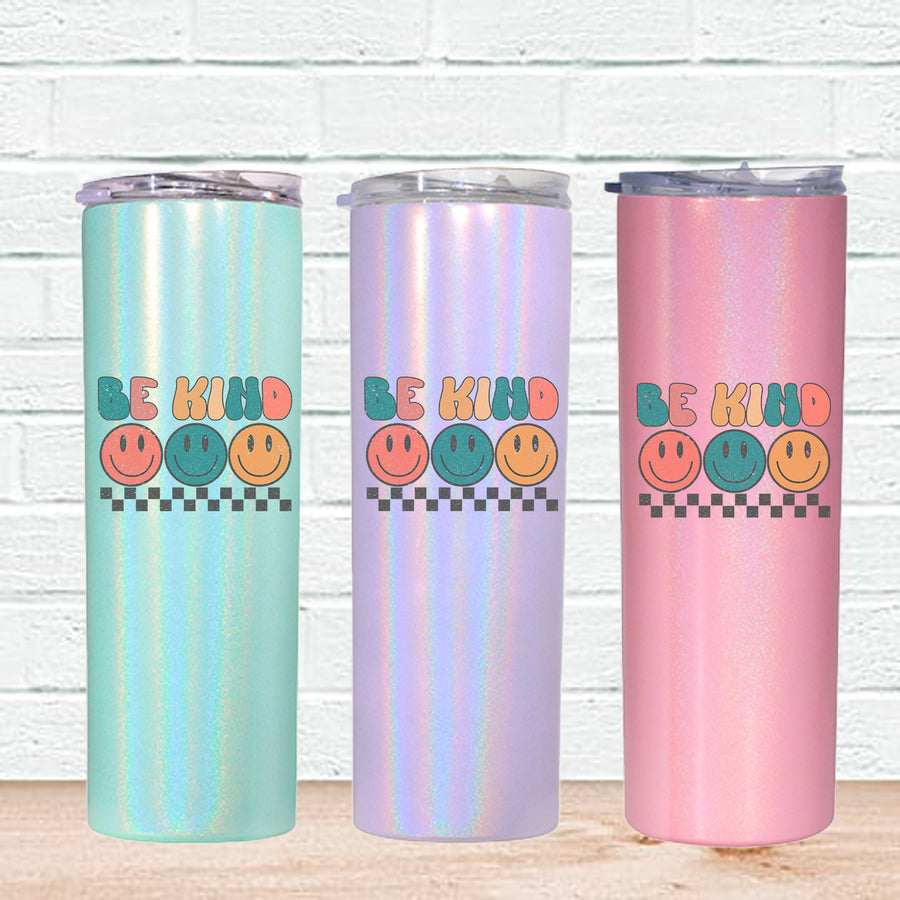 Be Kind Smiley Face Skinny Tumbler
