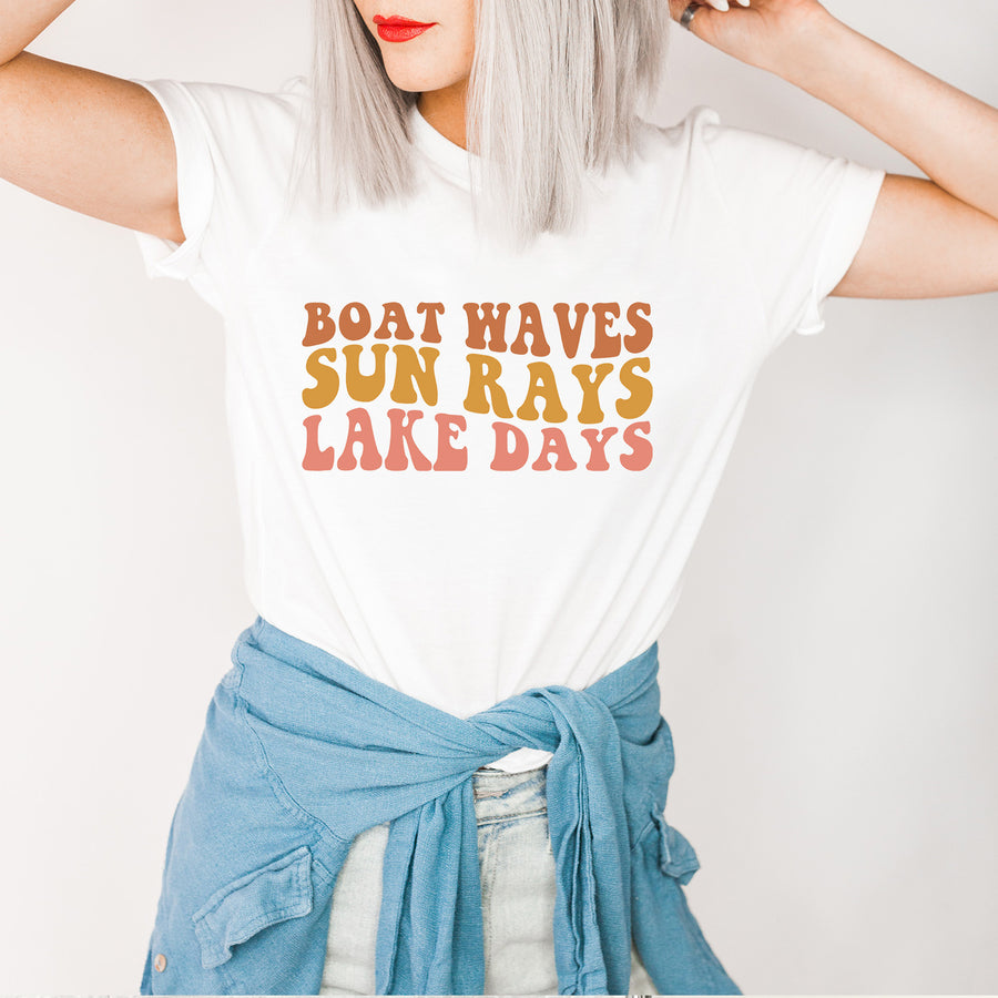 Boat Waves Sun Rays Unisex T-shirt